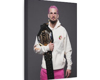 Sean O'Malley Champion canvaskunst: MMA UFC-poster in droge penseelstijl