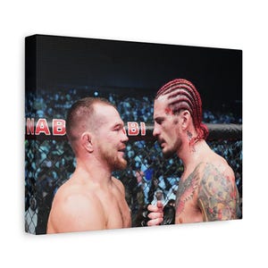 キャンバスアート、ショーン・オマリー対ペトル・ヤンのUFCポスター、MMAウォールアート、男性へのギフト、男の隠れ家の装飾、ファイタープリント
