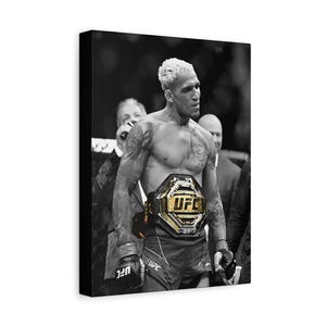 Charles Oliveira Canvas Art, MMA Fan Decor, UFC Fighter, Dry Brush Style Wall Decor, Stretched Matte 25&quot; Canvas Print for Home, Gym,