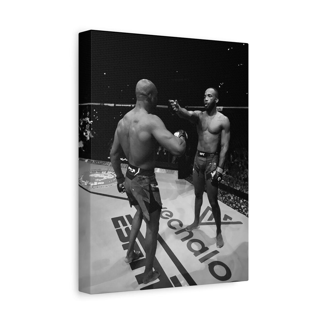 Usman B R Leon Edwards Vs Kamaru Usman B&W Canvas: Dry Brush UFC Art - Etsy