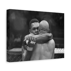 Canvas Wall Art - Adesanya and Silva UFC Posters, MMA Fighter Prints, Gifts for Him, Man Cave Decor, Black and White