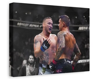 Gaethje vs Poirier 2 Canvas Art: Dry Brush Style UFC MMA Print