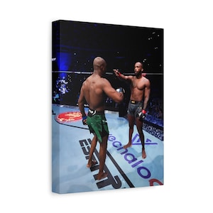 Canvas Art - Leon Edwards vs Kamaru Usman (Dry Brush Art Style) - UFC Posters, MMA Wall Art, UFC Gifts, Fighter Prints, Gifts for Him