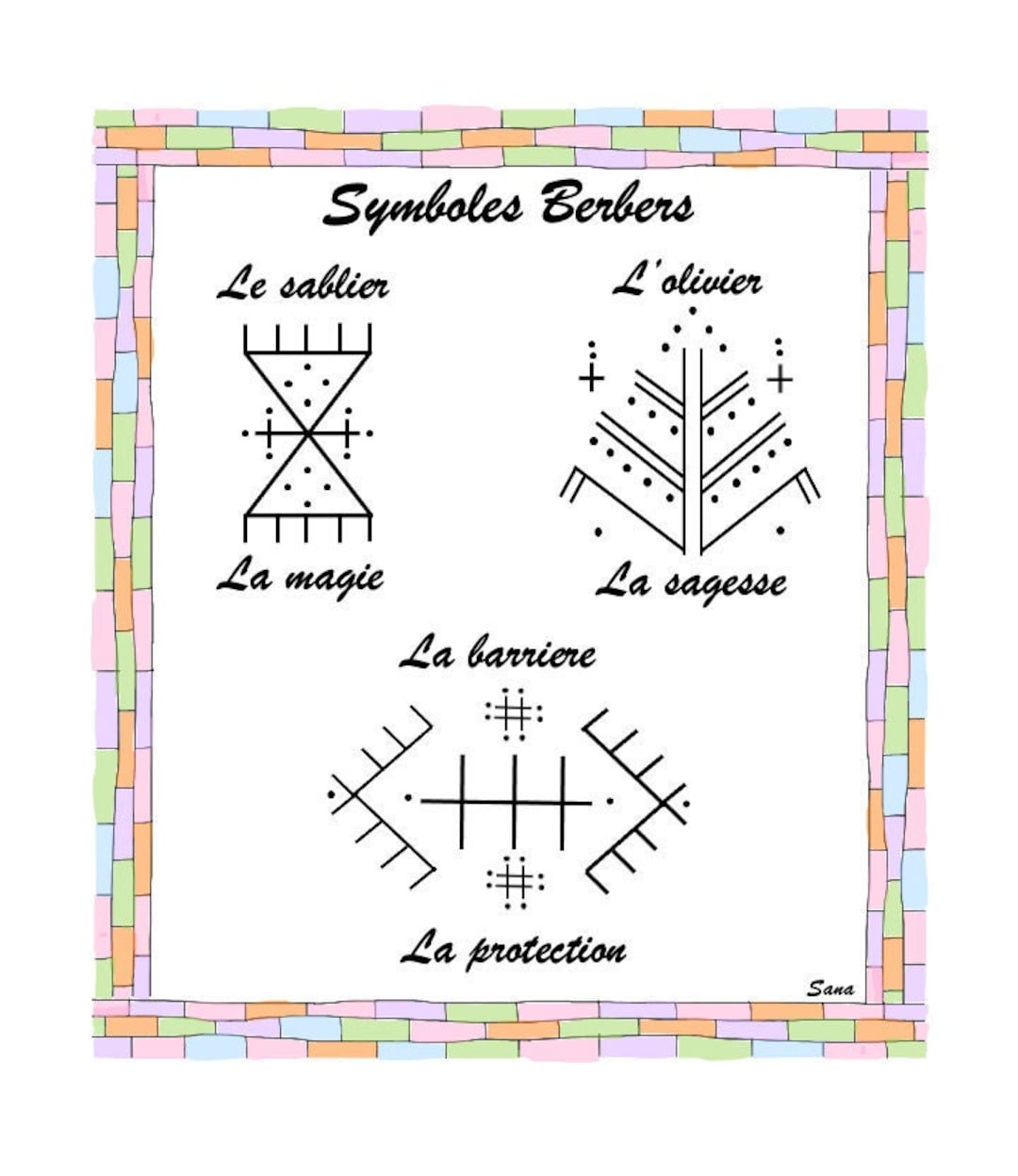 Berber Symbols Tattoo Drawings Berber Tattoo Berber Tattoo - Etsy Denmark