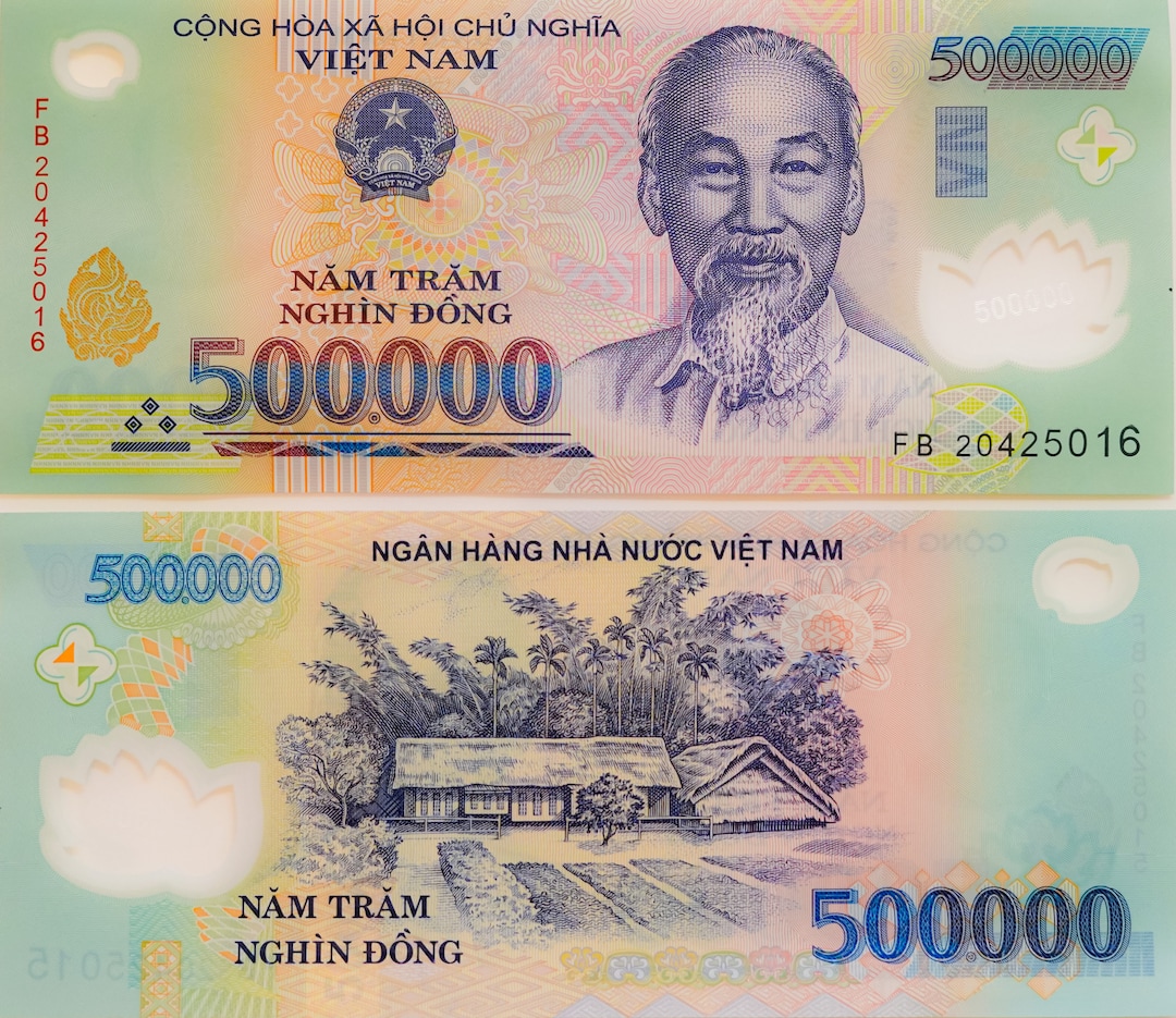 Vietnam Banknotes 1 Million Vietnamese Dong Banknotes (2 X 500K VND) + FREE  1 Million Bolivar Note 500,000 VND Polymer Notes