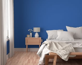 Royal Blue Solid Peel and Stick Wallpaper, Renter Friendly