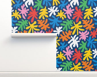 Modern abstract shapes wallpaper, Kids playroom wallpaper, colorful wallpaper, Modern kids wallpaper, temporary, REMOVABLE | RENTER FRIENDLY
