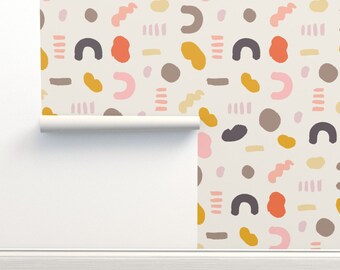 Abstract Shapes Wallpaper, Modern Nursery Decor, Renter Friendly