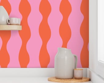 Dopamine wallpaper, pink wallpaper, bold wallpaper, kids wallpaper, colorful wallpaper, removable kids wallpaper, temporary renter wallpaper
