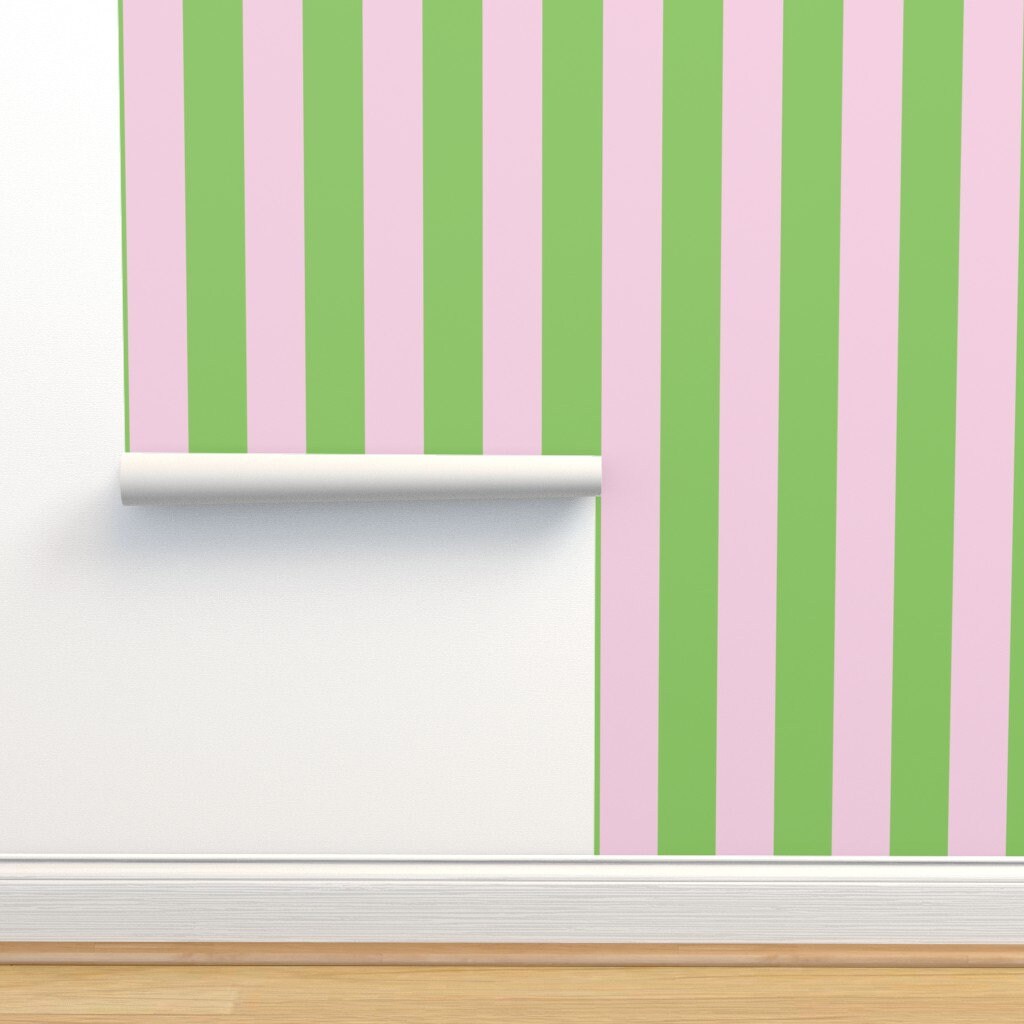 Pink And Green Stripe Removable Wallpaper Funky Accent Wall Etsy Pink And Green Stripe Removable Wallpaper Funky Accent Wall Etsy