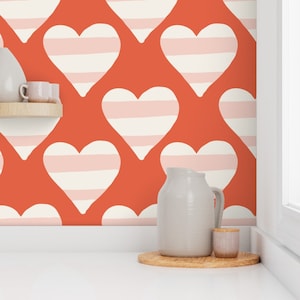Love heart wallpaper, valentines day wallpaper, modern heart wallpaper | Kids playroom wallpaper, Kids bedroom wallpaper | Renter friendly