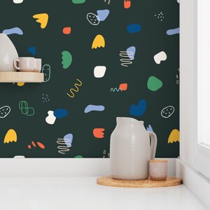 Boys wallpaper, gender neutral wallpaper, modern wallpaper, abstract wallpaper, removable wallpaper, kids room wallpaper, funky wallpaper