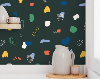 Abstract Shapes Removable Wallpaper, Funky Kids Room Decor