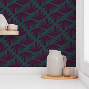 Moody wallpaper, elegant floral wallpaper, teal wallpaper, dark wallpaper, gothic wallpaper, removable wallpaper, modern wallpaper