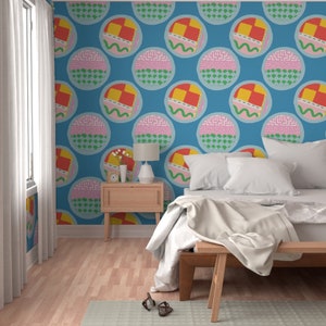 Bold spot wallpaper, cool kids wallpaper, giant spots wallpaper. colorful kids wallpaper, Removable peel and stick | pre pasted wallpaper