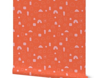 Girls wallpaper, modern abstract wallpaper, pink wallpaper, red and pink wallpaper, dopamine wallpaper, removable wallpaper, funky wallpaper