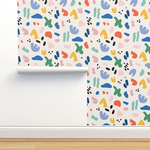 Funky wallpaper, colorful wallpaper, abstract wallpaper, nursery wallpaper, kids playroom, removable wallpaper, modern abstract wallpaper