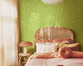 Geometric Abstract Peel and Stick Wallpaper, Bright Funky Accent