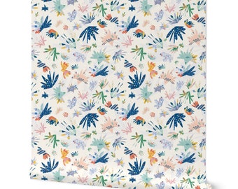 Abstract Floral Wallpaper, Colorful Removable Wall Decor
