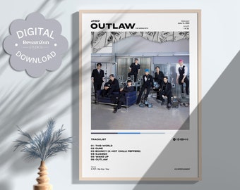 Ateez - The World Ep.2: Outlaw Album Poster, Minimalist Music Print,  Digital Download, Aesthetic KPOP Wall Decor