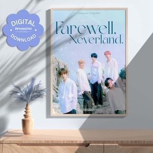 TXT Farewell Neverland Poster, Minimalist Music Poster, Digital Download, KPOP Printable Wall Art Decor Prints