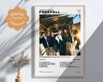 TXT - Freefall Album Poster, Minimalist Music Print,  Digital Download, Aesthetic KPOP Wall Decor