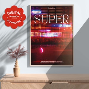 Seventeen Super Poster, SVT Minimalist Music Poster, Digital Download, KPOP Printable Wall Art Decor Prints