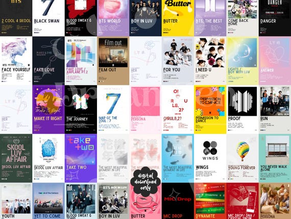 BTS Album Posters, Digital Download, Complete Album + Singles and
