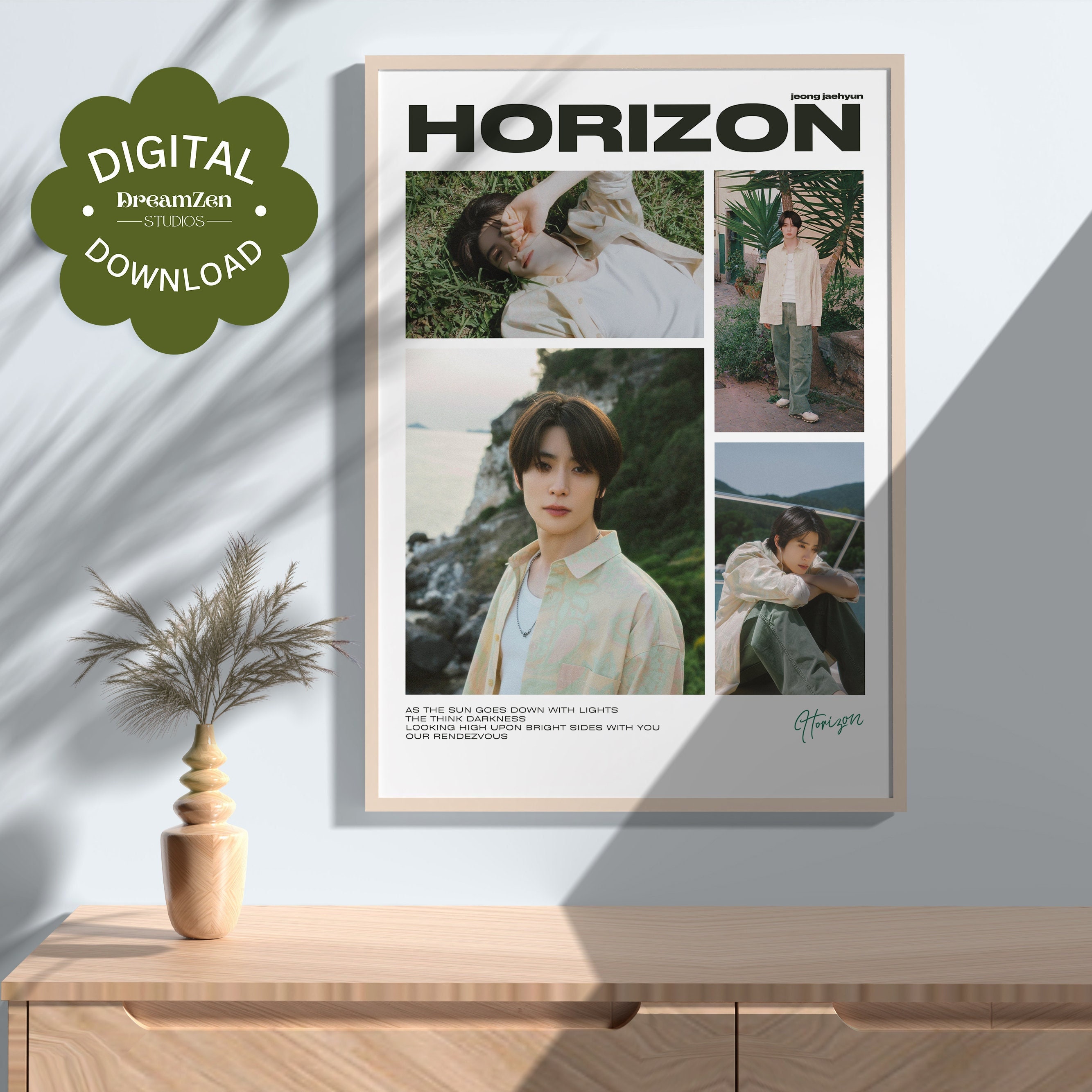 Jaehyun Horizon Poster, NCT Collage Minimalist Music Print, Digital Download, KPOP Printable Wall Decor, NCTZEN Gift Art