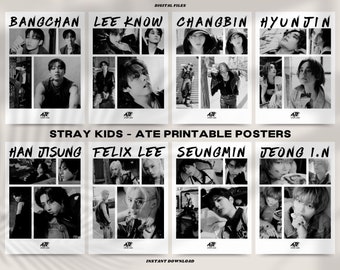 Stray Kids - ATE Poster, Set of 8 Digital Print, Kpop Collage Album Poster, Wall Decor, Aesthetic STAY Gift Art