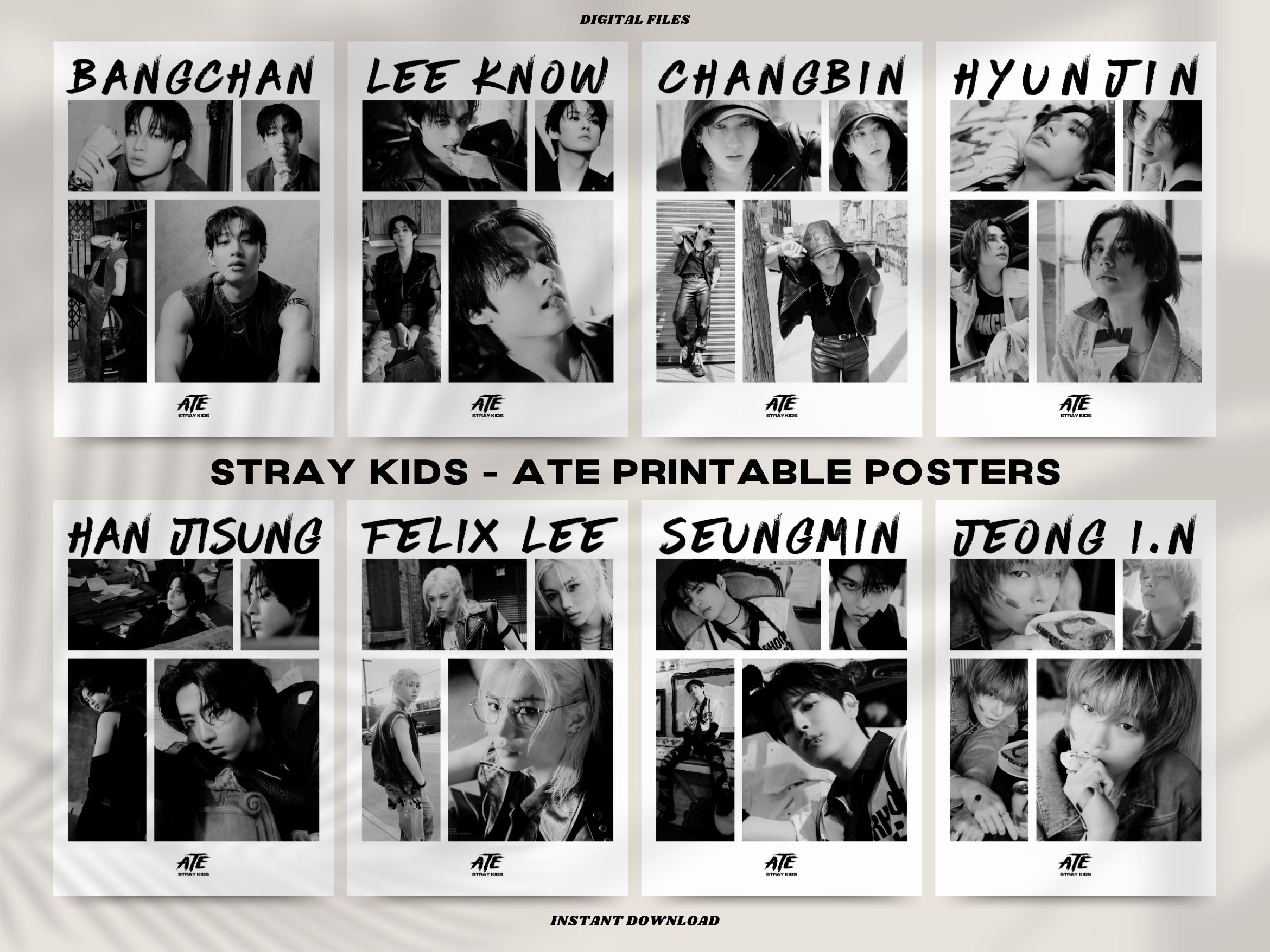 Stray Kids ATE Poster Set – Kpop Collage Prints (digital Download