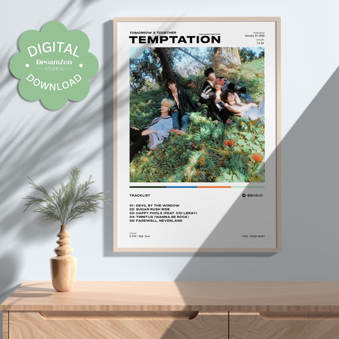 TXT - Temptation Album Poster, Minimalist Music Print