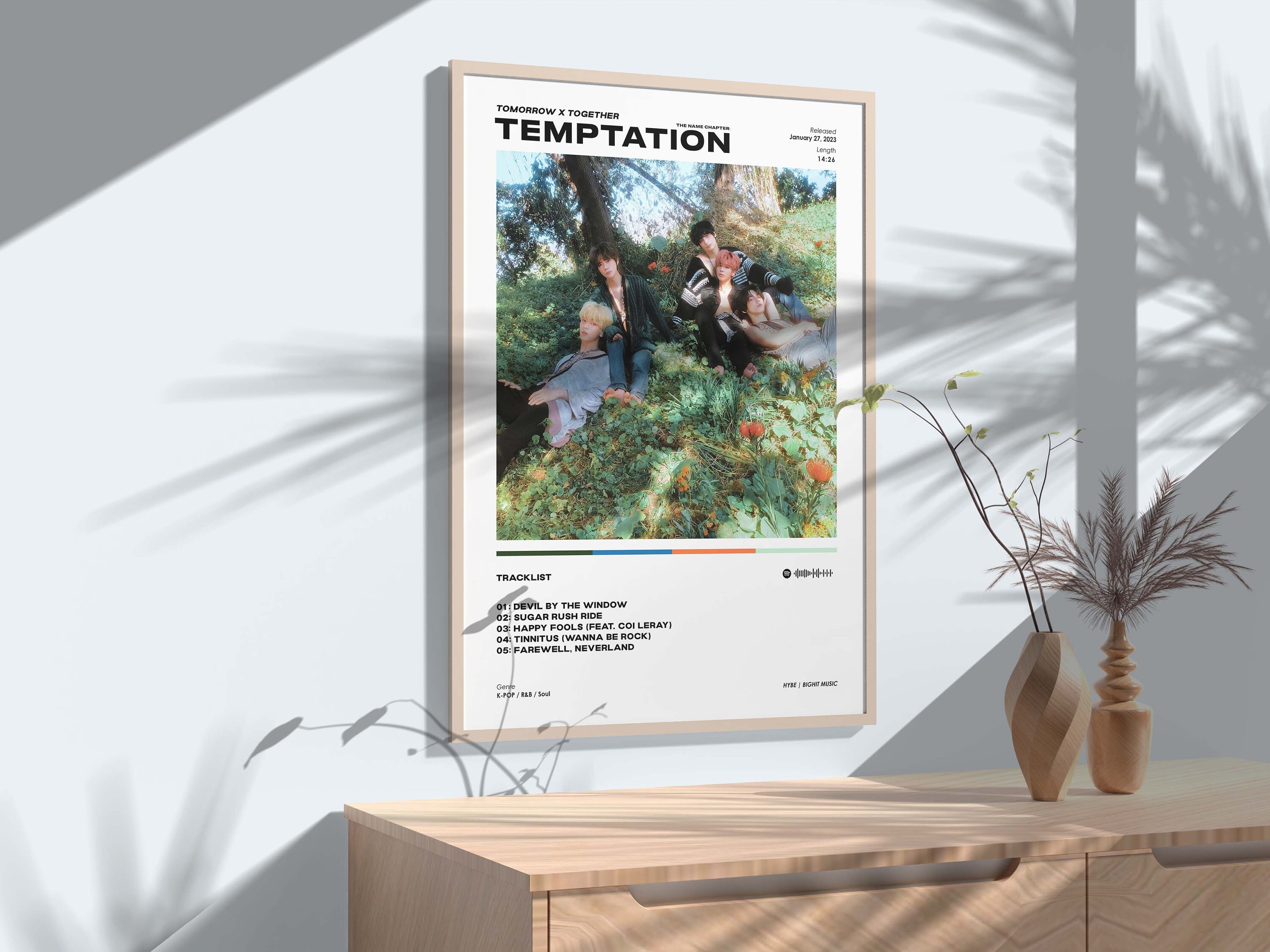 TXT - Temptation Album Poster, Minimalist Music Print