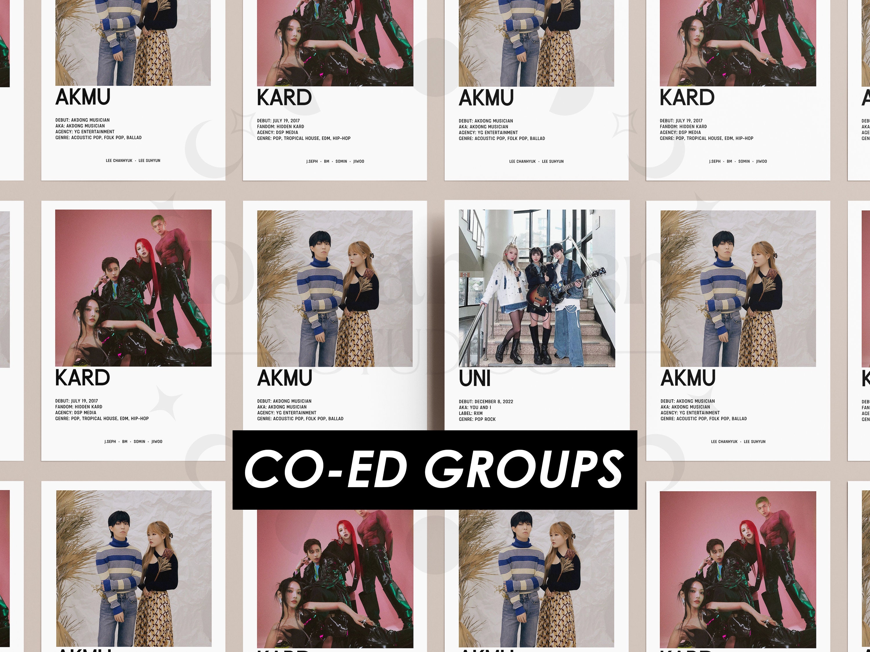 600以上のKPOPグループのポスター、KPOPガールグループ、ボーイ