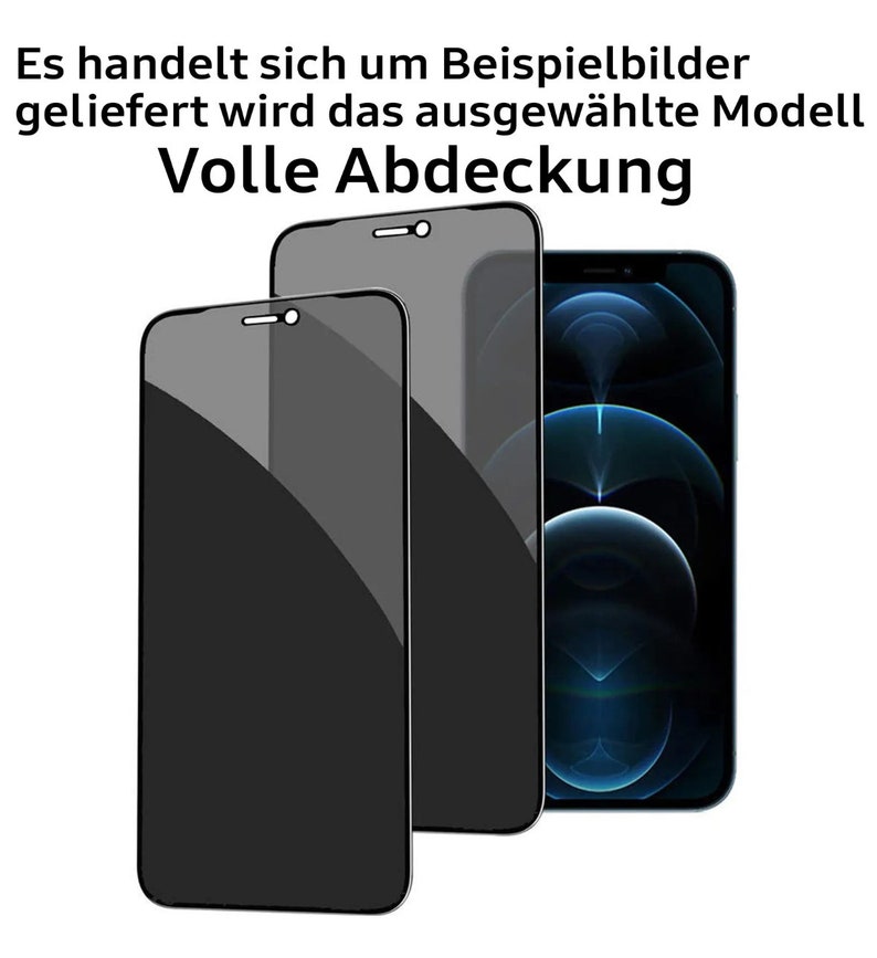 2x Panzerfolie Glas Blickschutz Displayschutz Für iPhone 15 14 13 12 11 Pro Max Bild 5