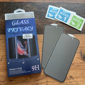 2x tempered film glass privacy screen protector for iPhone 15 14 13 12 11 Pro Max image 2