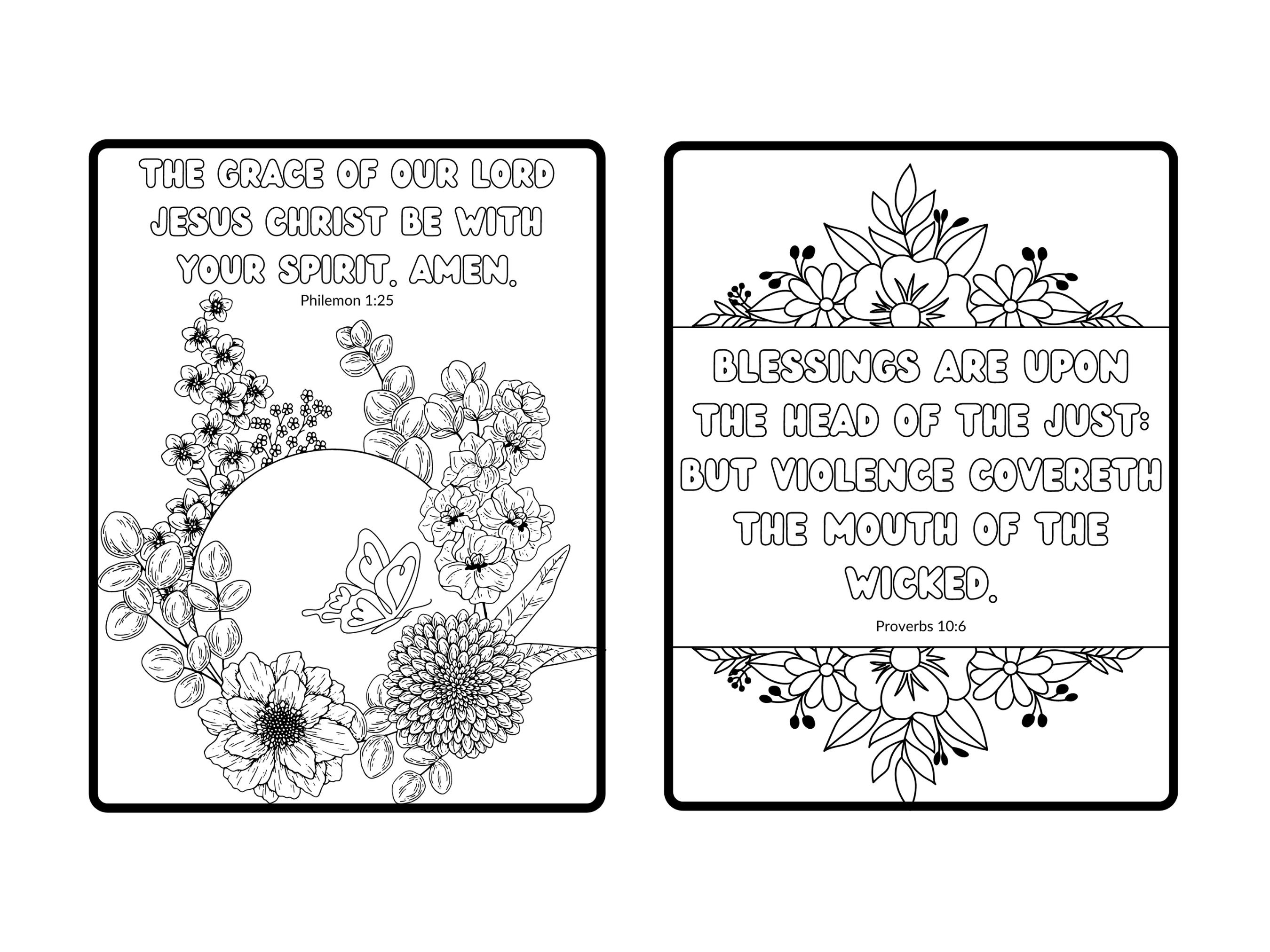 Bible Verse Adult Coloring Pages-kjv Bible Verse - Etsy