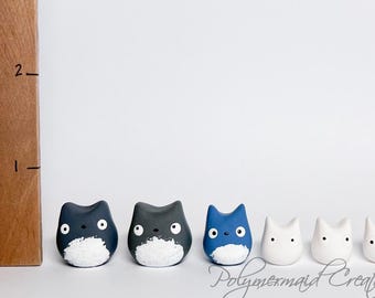 Totoro wood spirit - miniature polymer clay figure