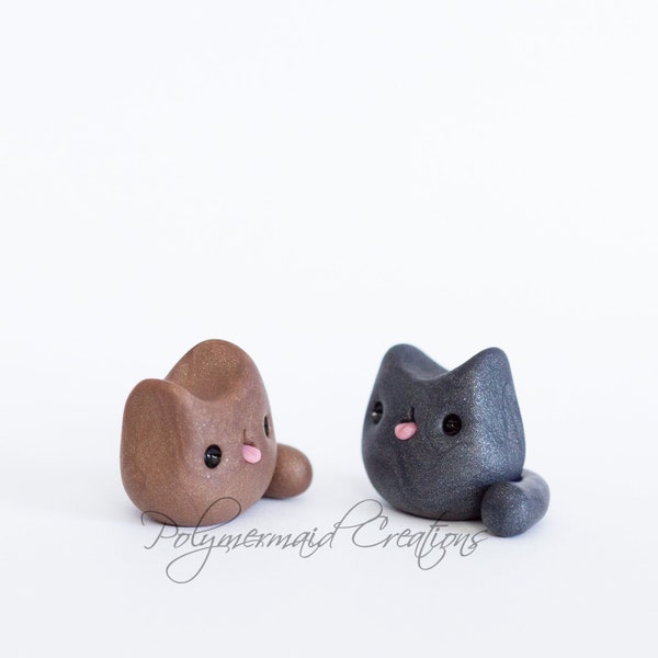 Sassy kitty cat - miniature polymer clay figure