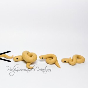 Tiny snek (various colors) - miniature polymer clay snake figure