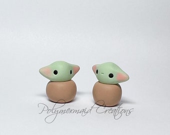 Tiny Grogu - miniature polymer clay sculpture