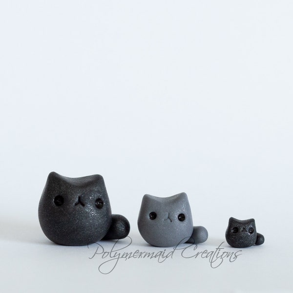 Tiny kitty cat - miniature polymer clay figure