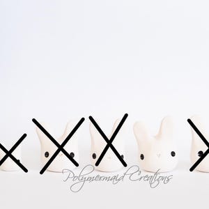 White rabbit - miniature polymer clay figure