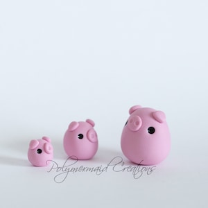 Tiny pink pig - miniature polymer clay figure