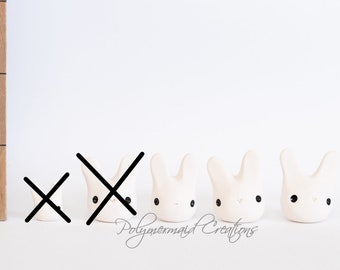 White rabbit - miniature polymer clay figure