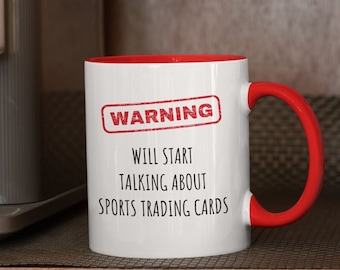 Sports Trading Cards Mug, Gift for Sports Trading Card Collector, Sports Collector Gift, Sports Fanatic Gift, Sports Cards, Gift for Mancave