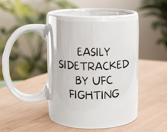 Caneca personalizada do UFC, presente para fãs do UFC, facilmente desviada pelas lutas do UFC, presente para amantes do UFC, luta de Mma, Ultimate Fighting Championship
