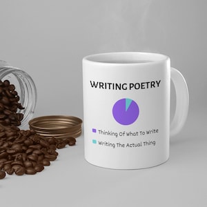 Grappig schrijven poëzie mok, poëzie schrijven, poëzie hobby, schrijven poëzie cadeau, dichter geschenk, dichter mok, poëzie cadeau, grappig dichter cadeau, boek minnaar