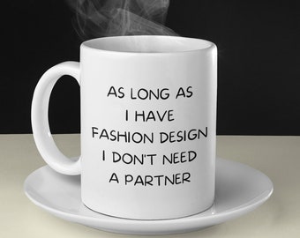 Personalized Fashion Design Mug, Fashion Designer Mug, Fashion Illustration, Fashion Design Gift, Single Fashion Girl, Designer Gift