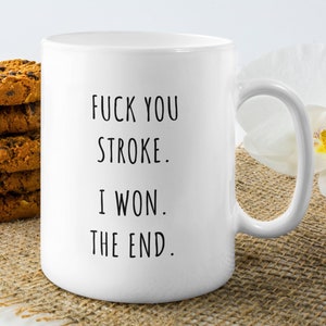 Tasse personnalisée d’AVC, Tasse de survivant d’AVC, Fuck You Stroke J’ai gagné la fin, Victime d’AVC, Coupe de récupération d’AVC, Cadeau d’AVC pour lui, Her